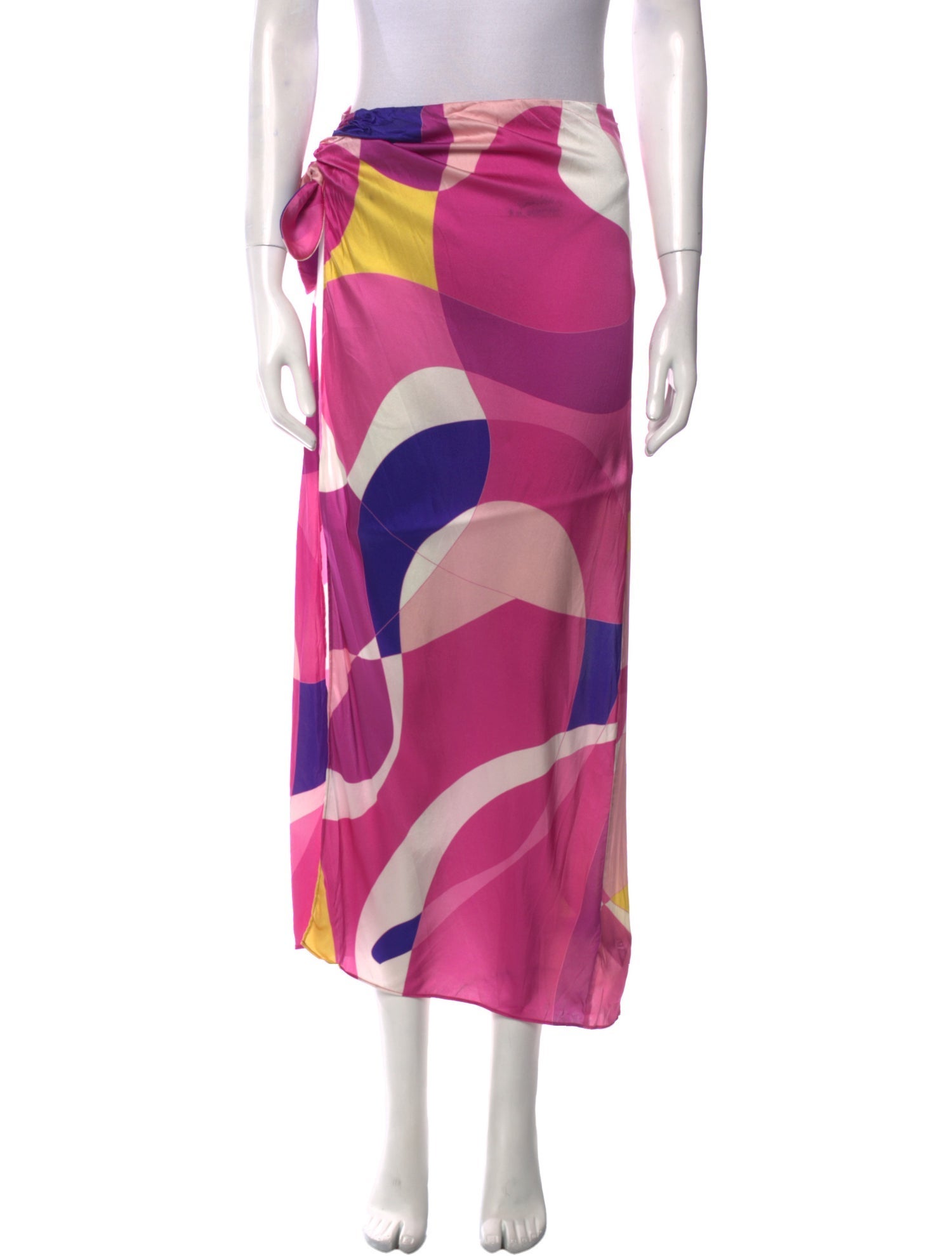 Retrofête Silk Midi Length Skirt