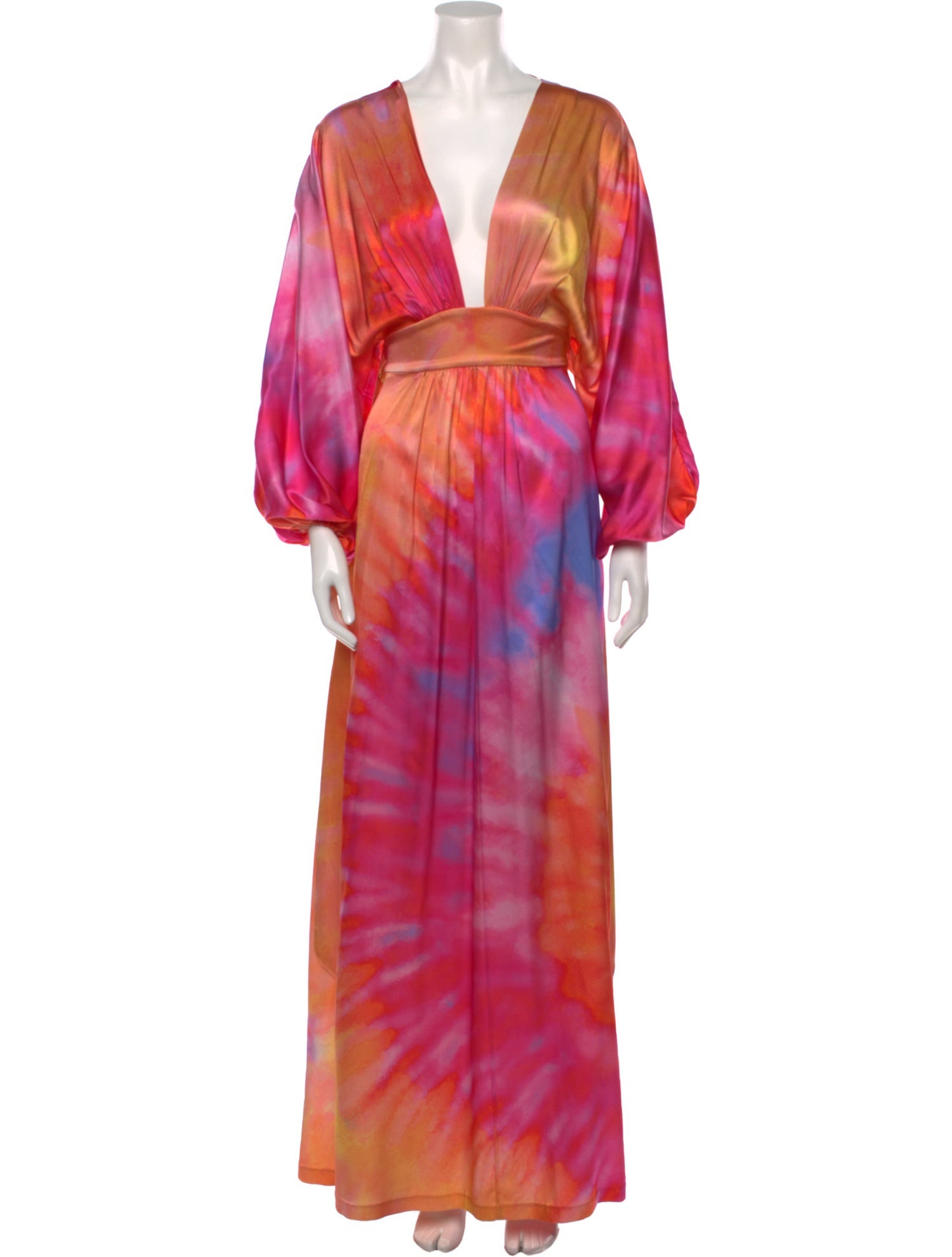 Silk and metallic fibre long dress main image 0