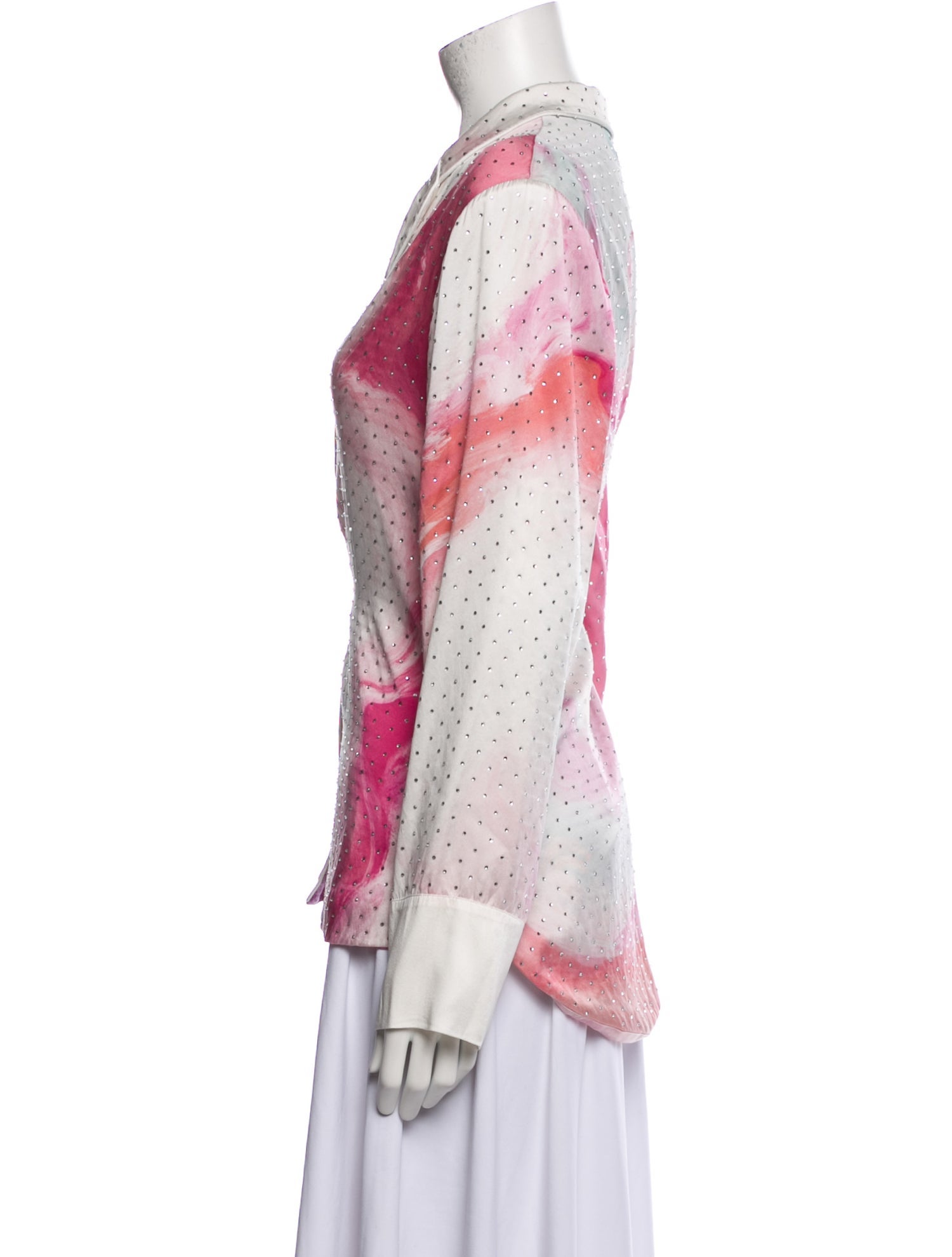 Retrofête Silk Polka Dot Print Blouse