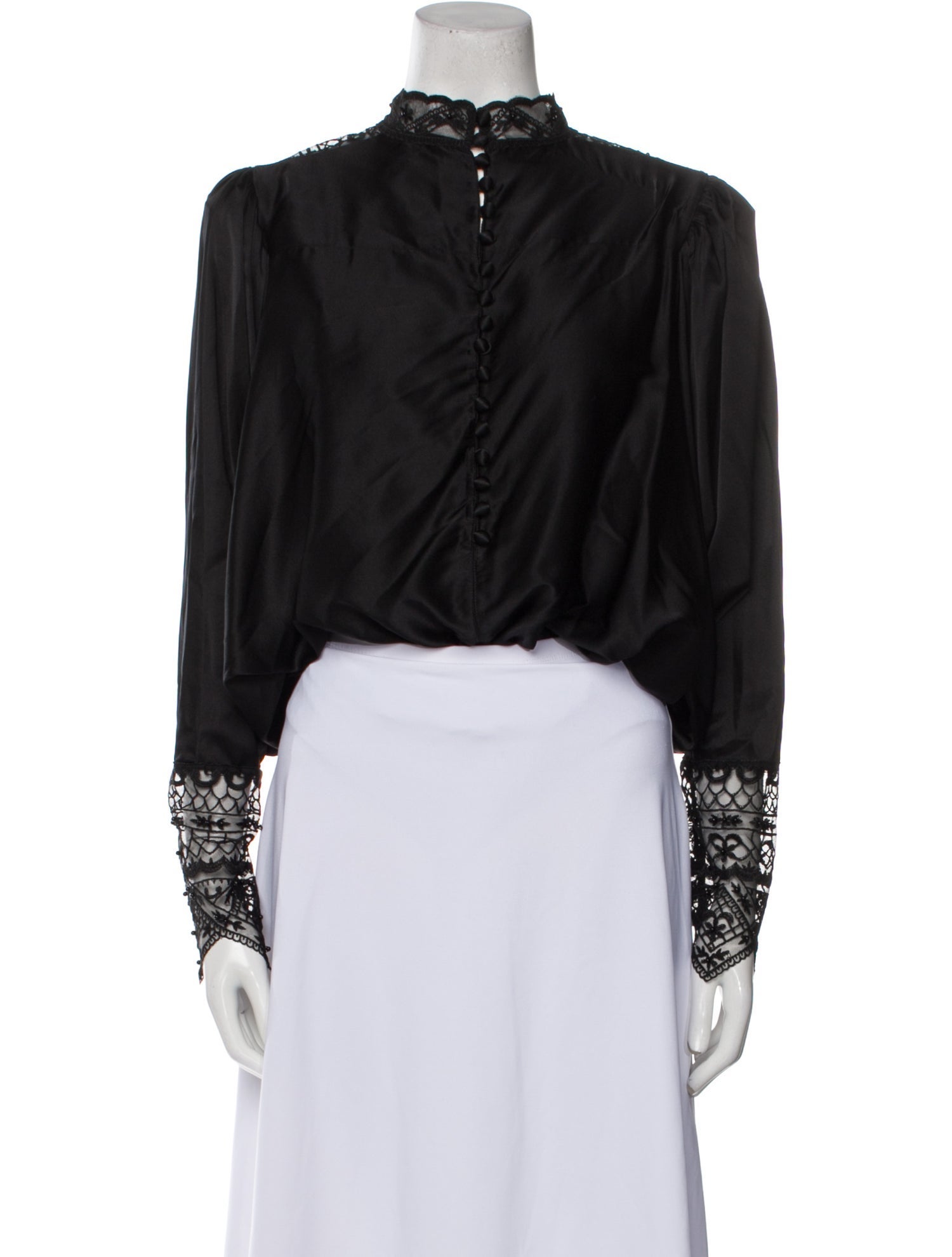 Retrofête Silk Mock Neck Crop Top