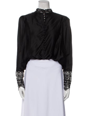 Retrofête Silk Mock Neck Crop Top