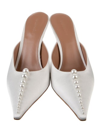 Retrofête Satin Beaded Accents Mules