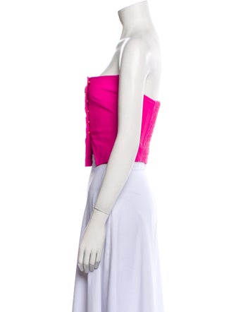 Retrofête Leather Strapless Crop Top