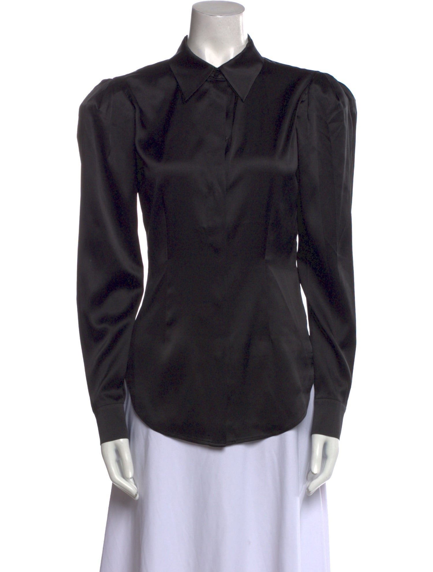 Retrofête Silk Long Sleeve Button-Up Top w/ Tags