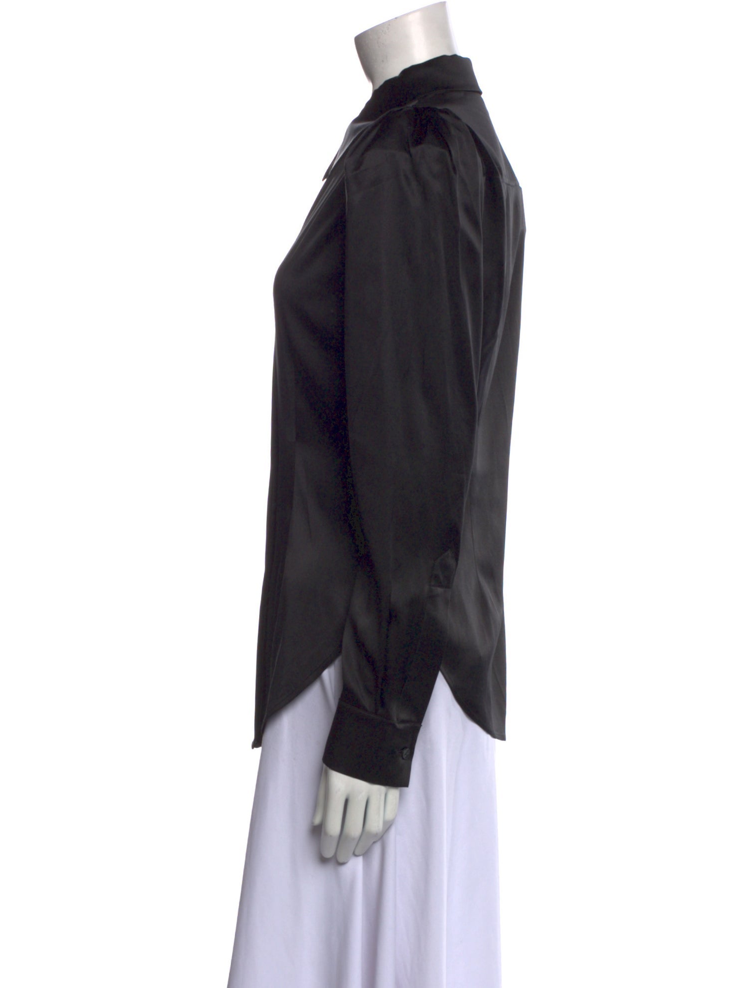 Retrofête Silk Long Sleeve Button-Up Top w/ Tags