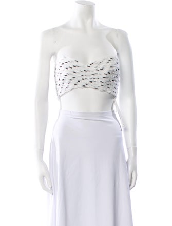 Retrofête Printed Strapless Crop Top