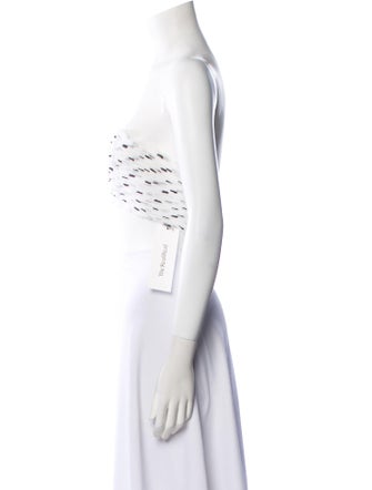 Retrofête Printed Strapless Crop Top