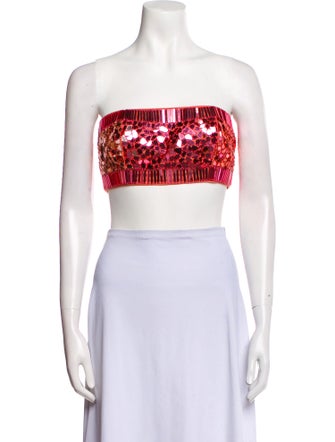 Retrofête Nylon Strapless Crop Top