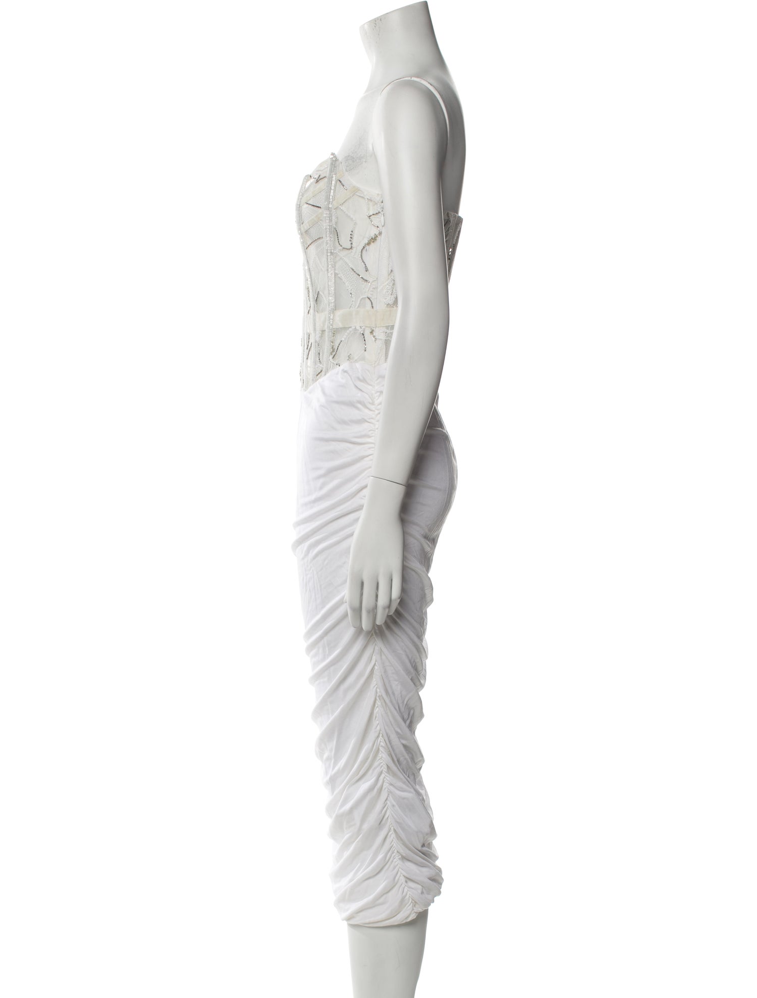 Retrofête Strapless Midi Length Dress