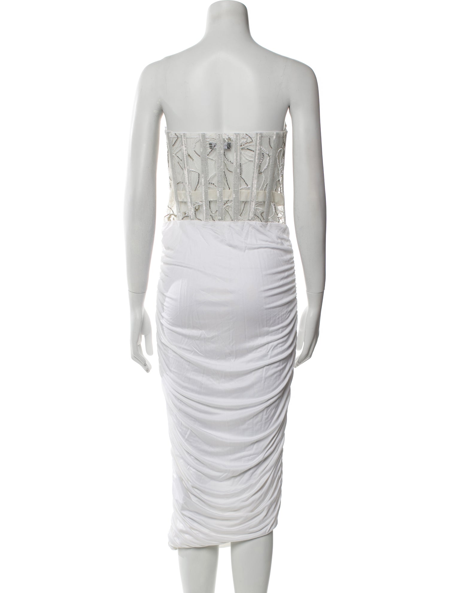 Retrofête Strapless Midi Length Dress