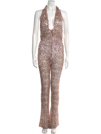 Retrofête Sequin Halterneck Jumpsuit