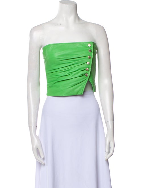 Retrofête Leather Strapless Crop Top