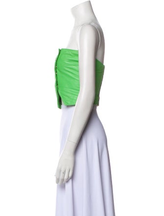 Retrofête Leather Strapless Crop Top
