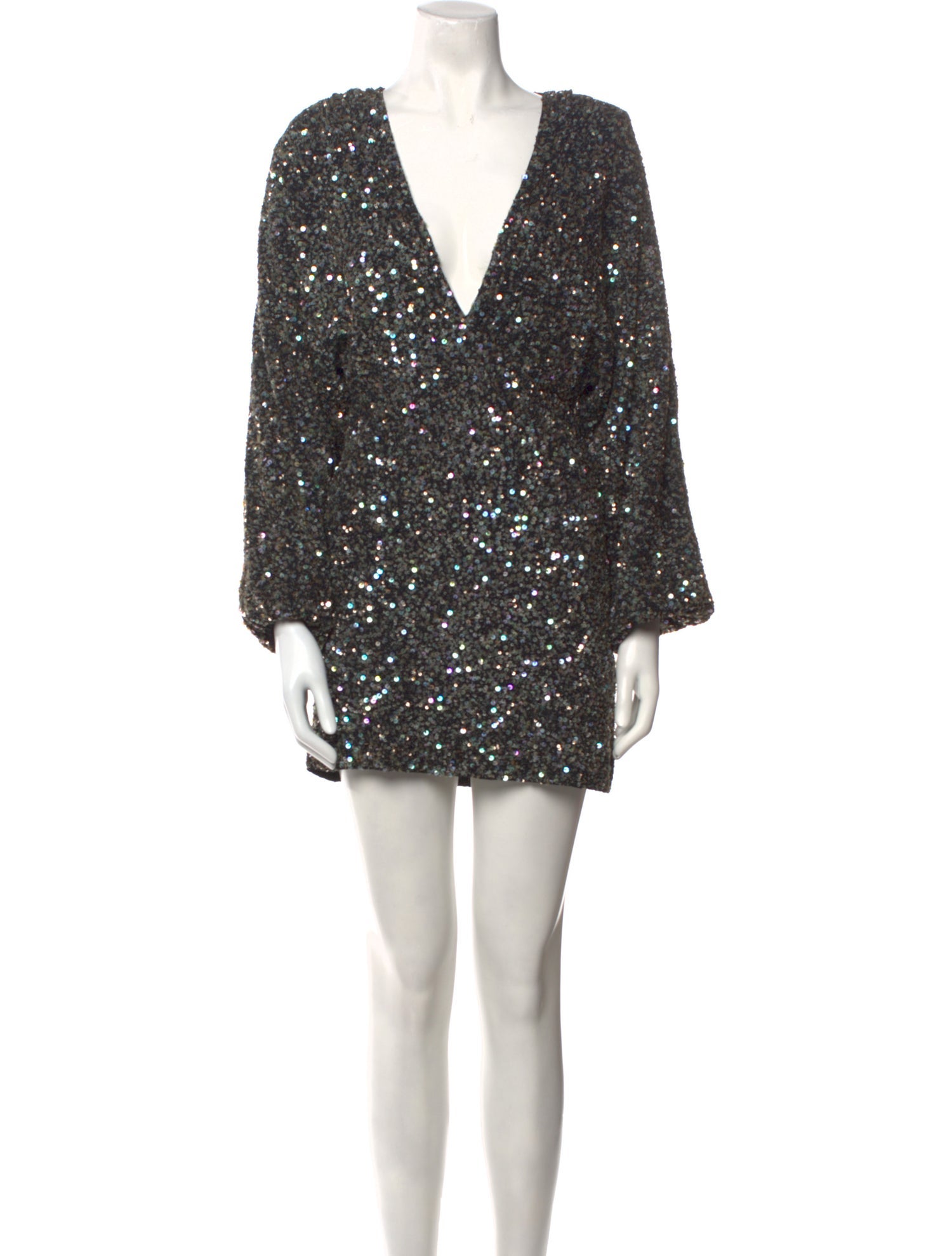 Retrofête Plunge Neckline Mini Dress