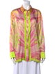 Retrofête Silk Printed Button-Up Top