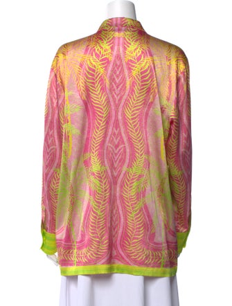 Retrofête Silk Printed Button-Up Top