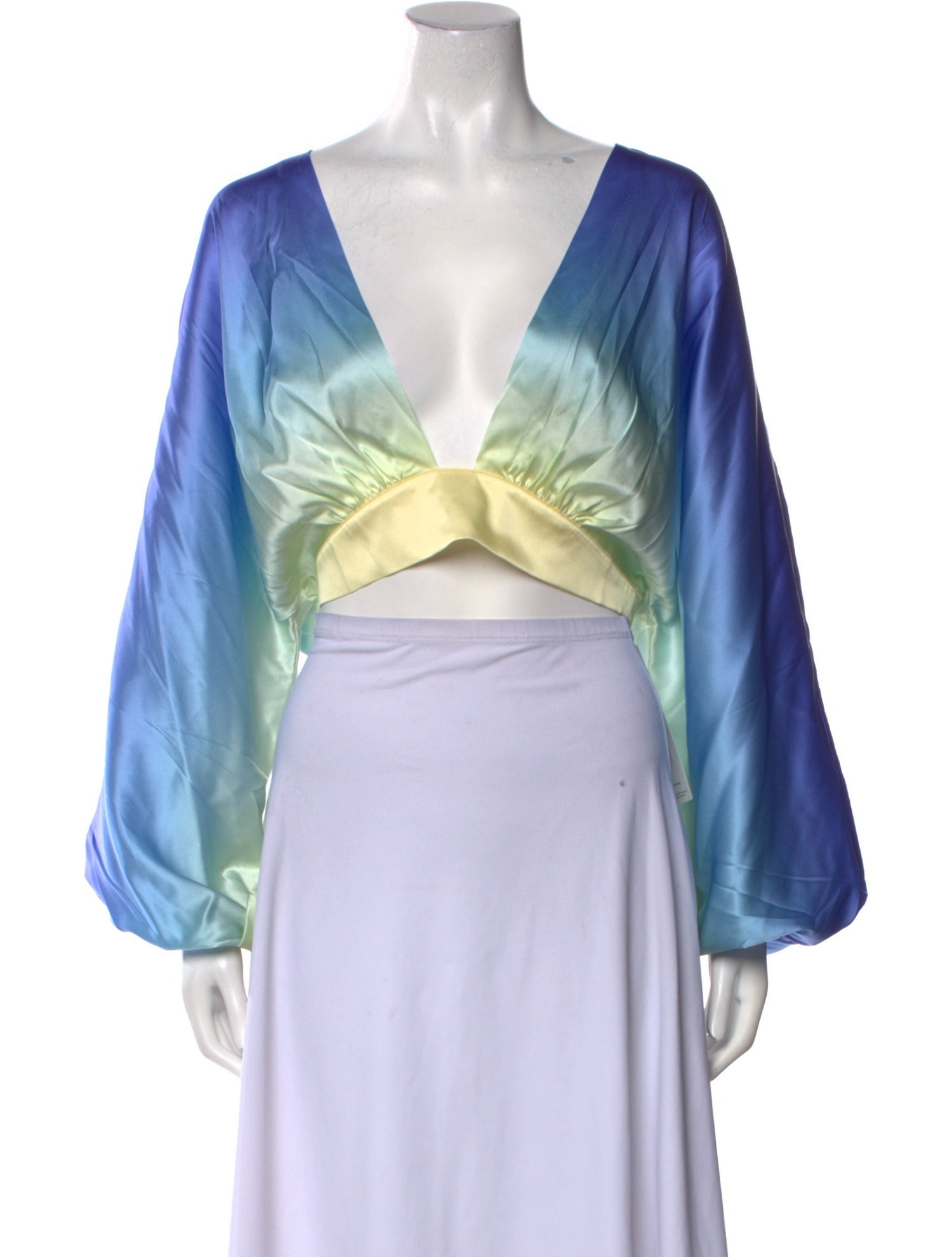 Retrofête Silk Tie-Dye Print Crop Top