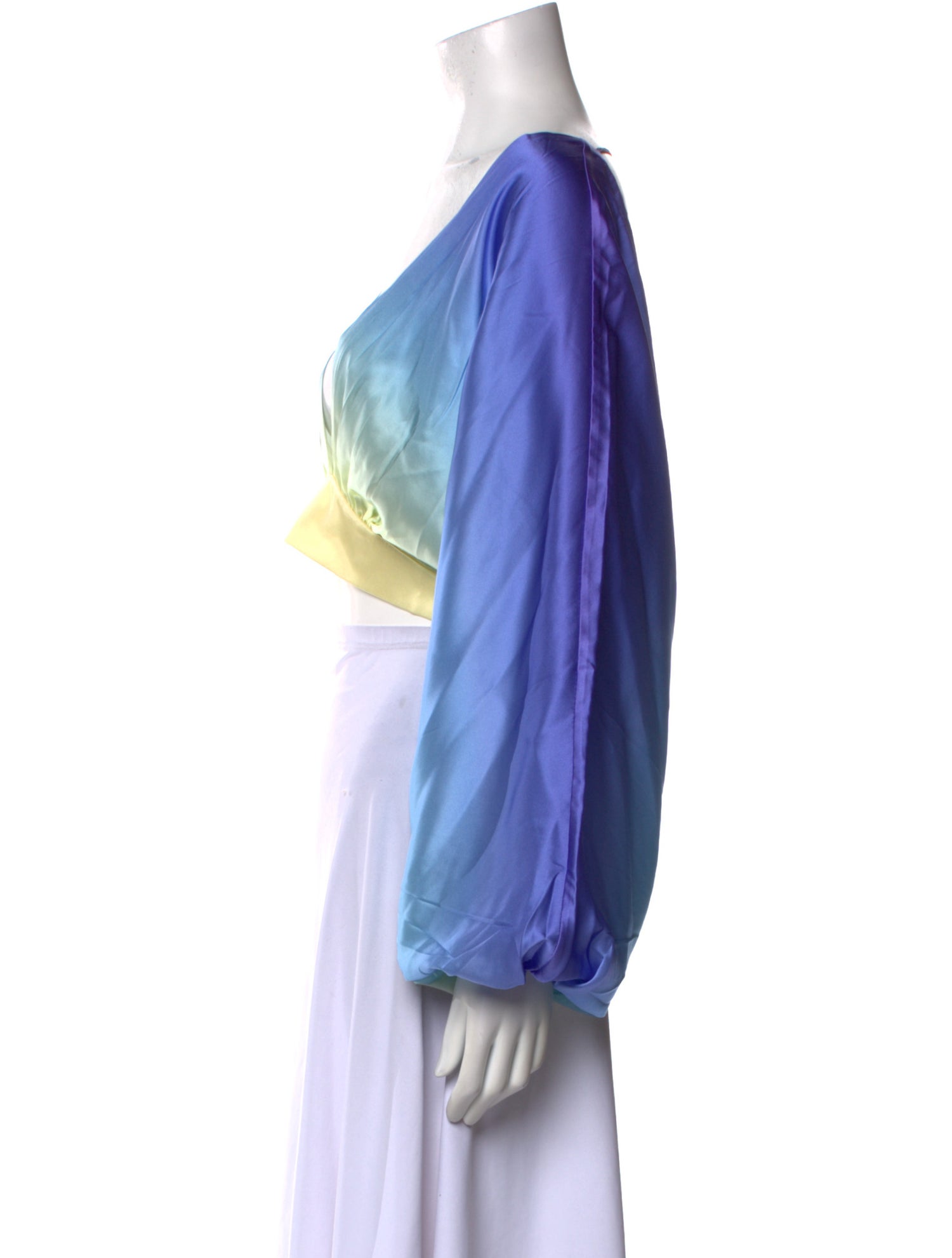 Retrofête Silk Tie-Dye Print Crop Top