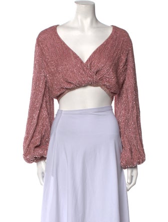 Retrofête V-Neck Long Sleeve Crop Top