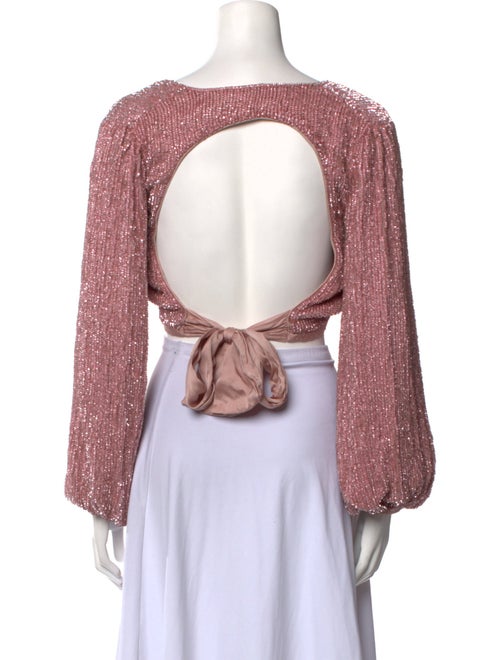 Retrofête V-Neck Long Sleeve Crop Top