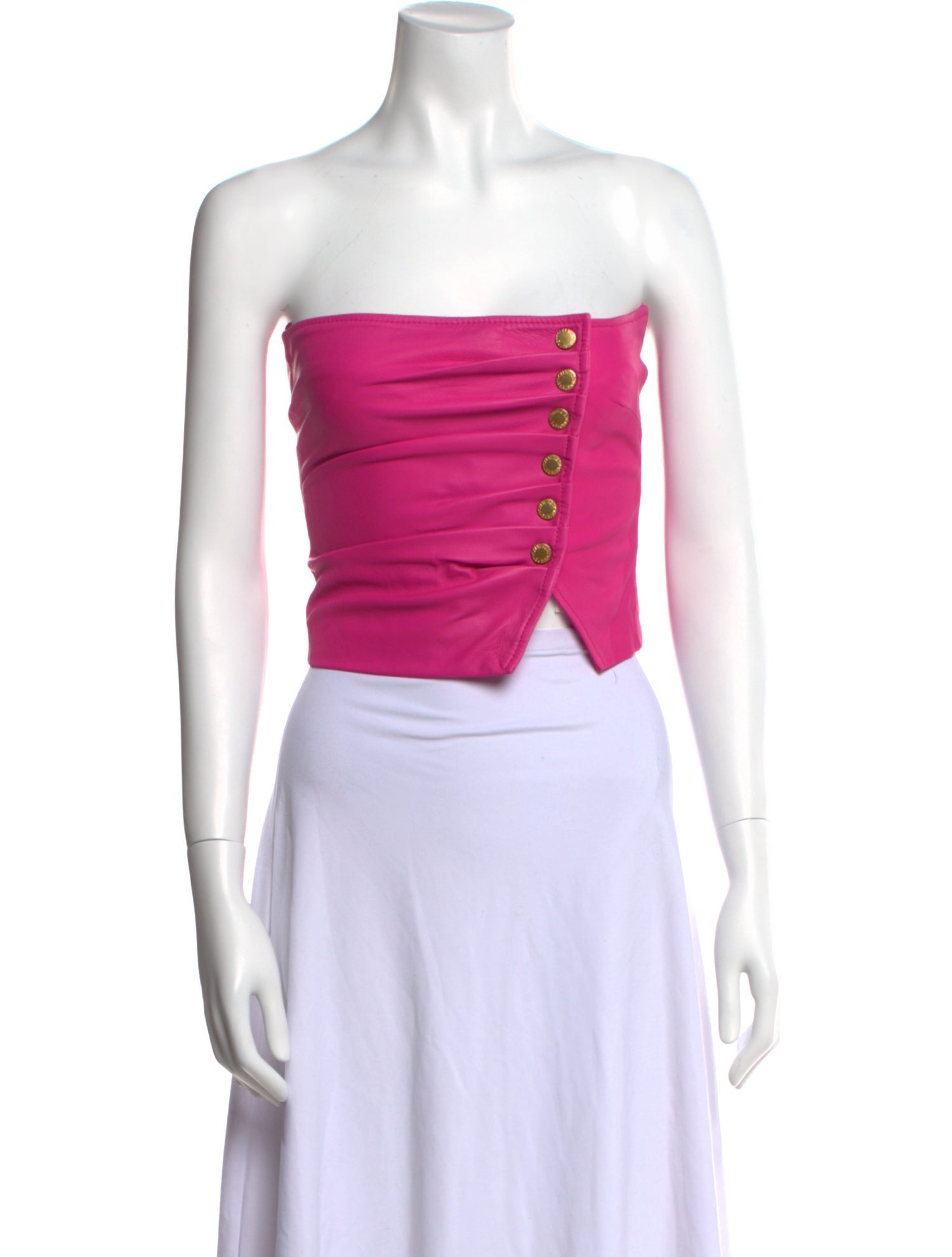 Retrofête Leather Strapless Crop Top w/ Tags