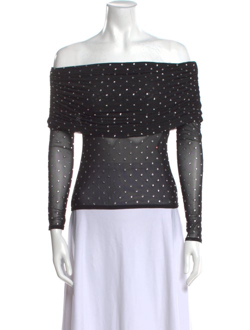 Retrofête Polka Dot Print Off-The-Shoulder Top