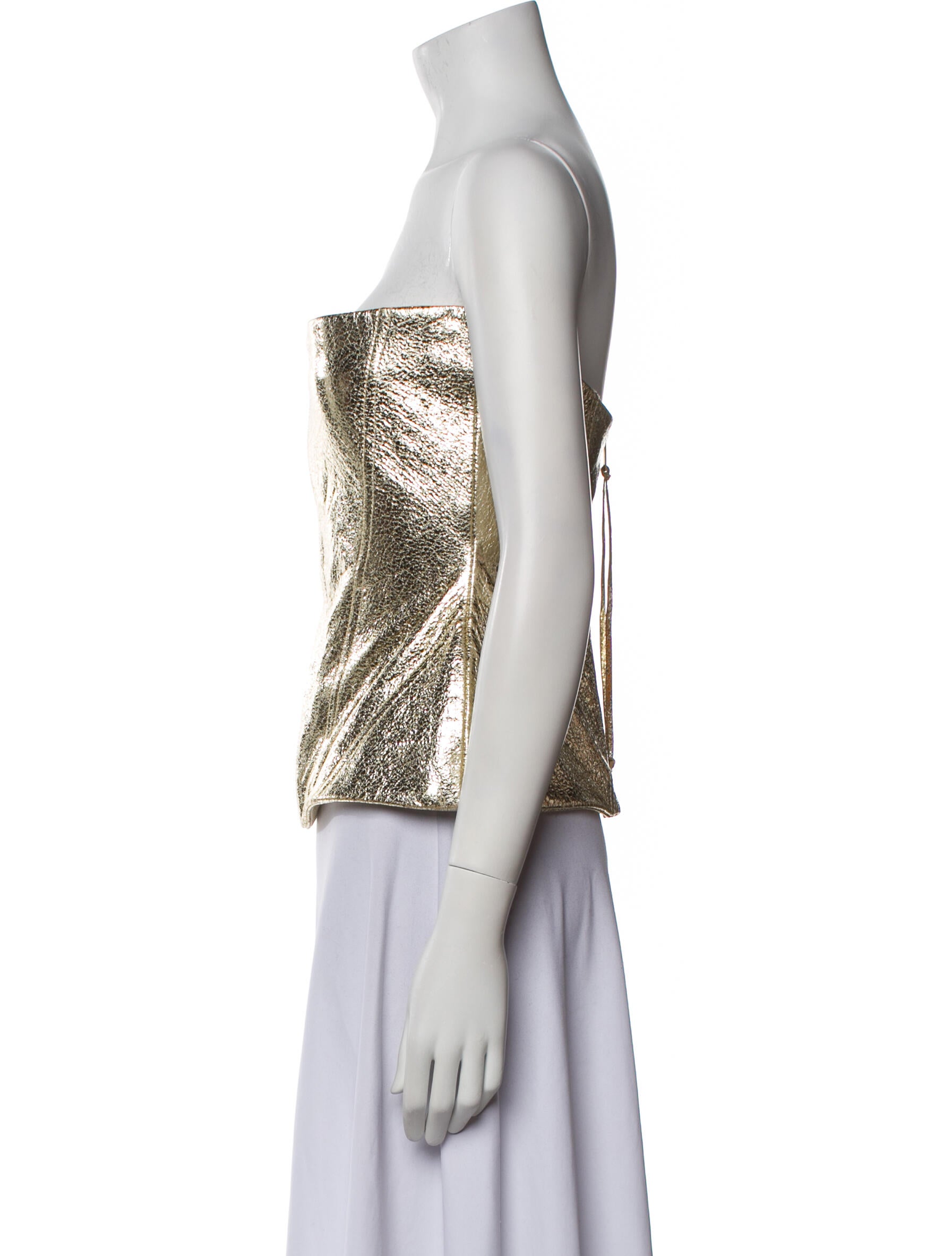 Retrofête Leather Printed Crop Top w/ Tags