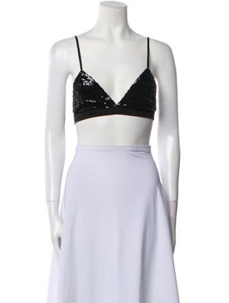 Retrofête Sequin V-Neck Crop Top