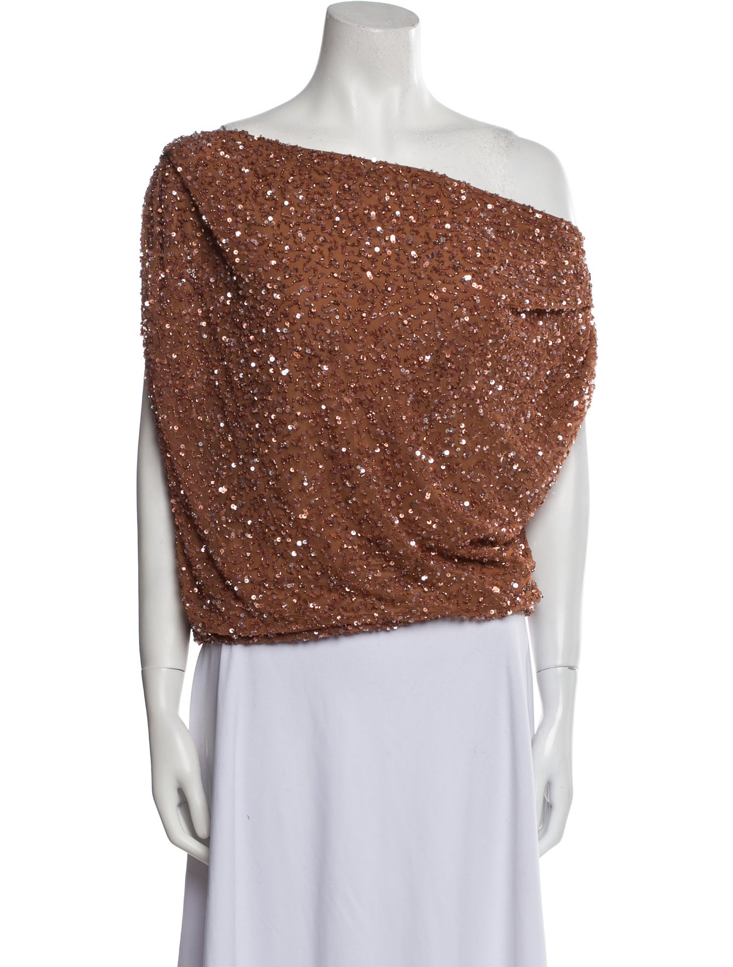 Retrofête Nylon Off-The-Shoulder Crop Top