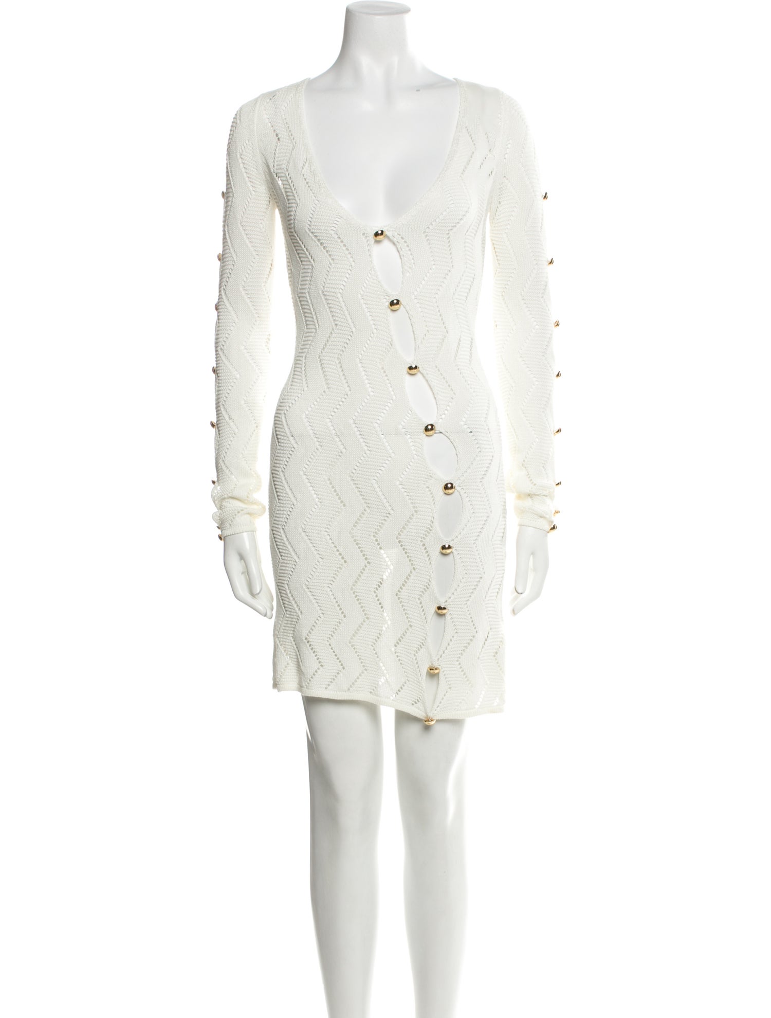 Retrofête Plunge Neckline Mini Dress