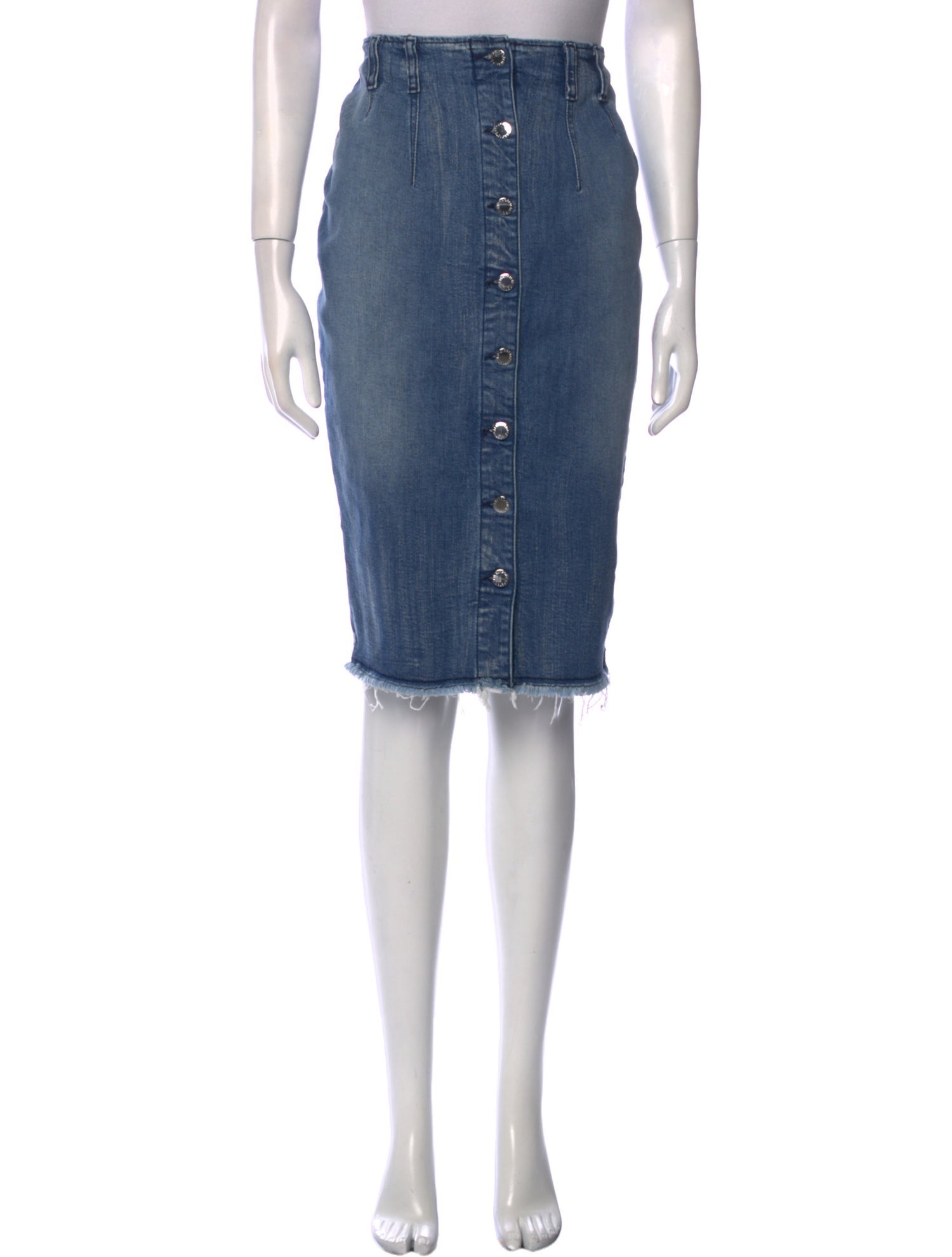 Retrofête Distressed Accents Knee-Length Skirt