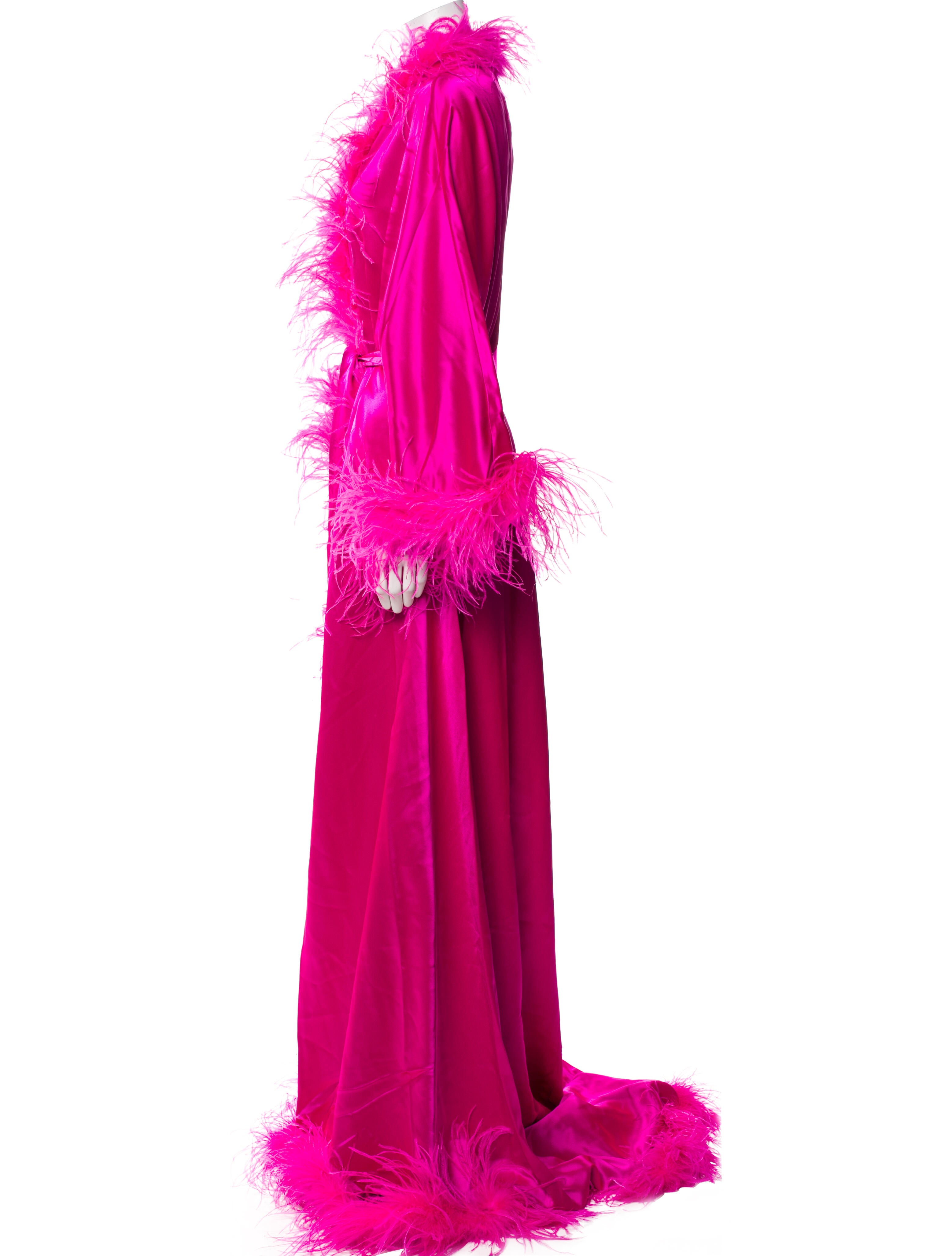 Retrofête Feather Trim Robe