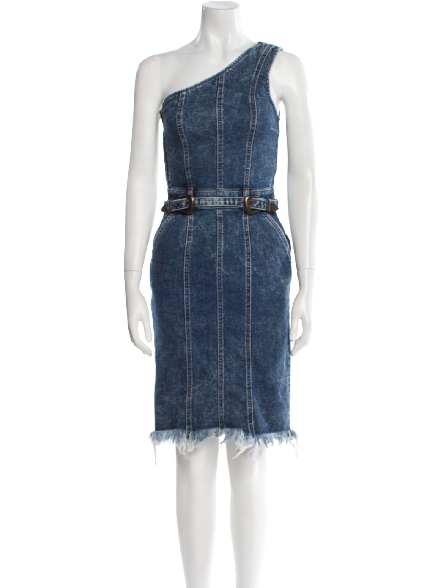 Retrofête One-Shoulder Midi Length Dress