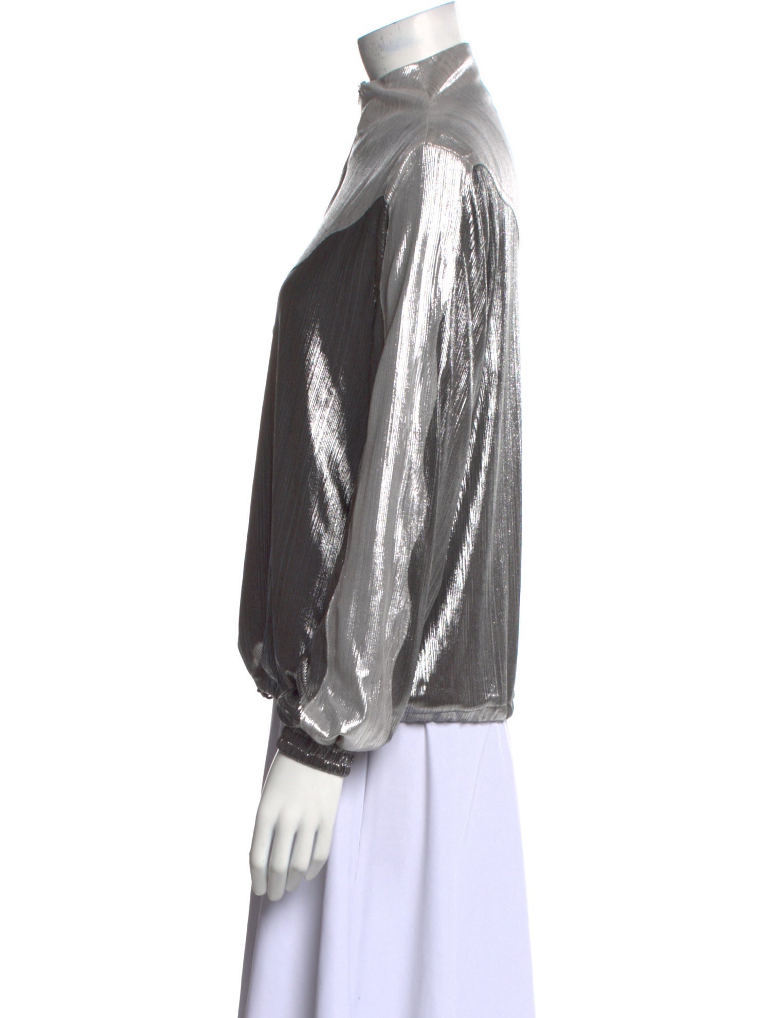 Retrofête Mock Neck Long Sleeve Blouse