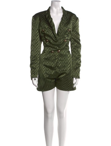 Retrofête Jumpsuits and Rompers Striped V-Neck Romper XL