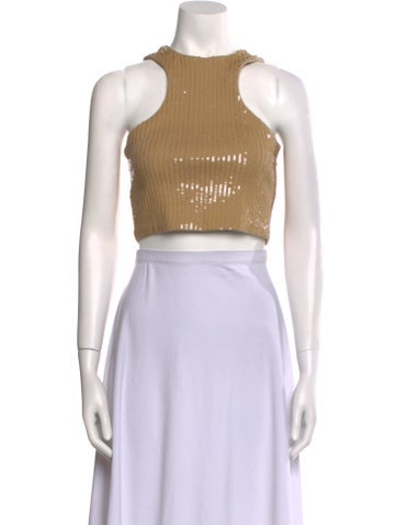 Retrofête Tops Crew Neck Sleeveless Crop Top M