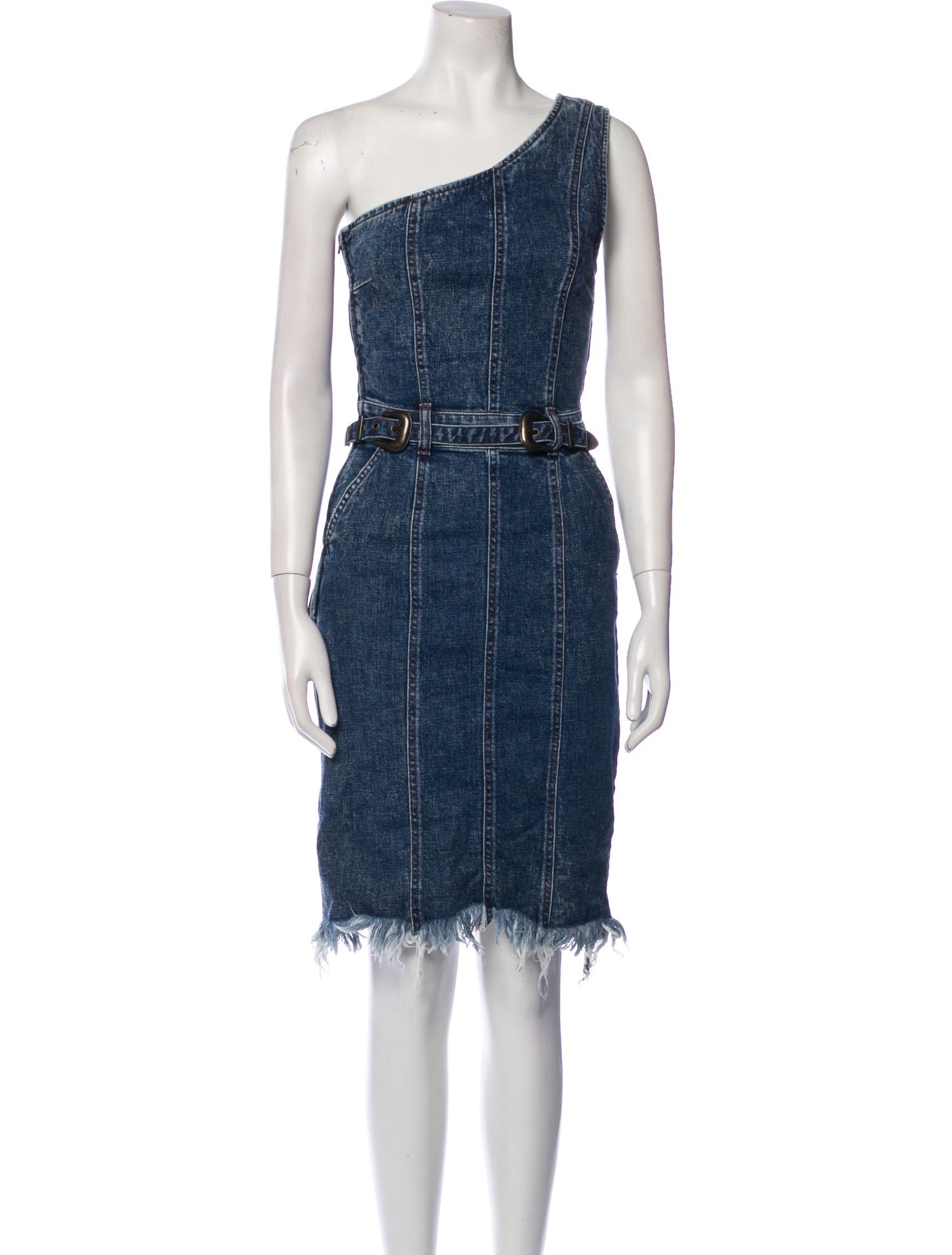 Retrofête One-Shoulder Knee-Length Dress