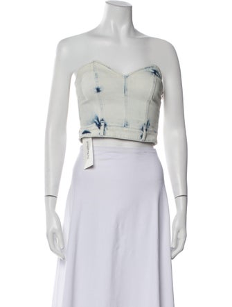 Retrofête Tie-Dye Print Strapless Crop Top