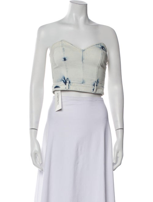 Retrofête Tie-Dye Print Strapless Crop Top