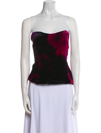 Retrofête Printed Strapless Crop Top