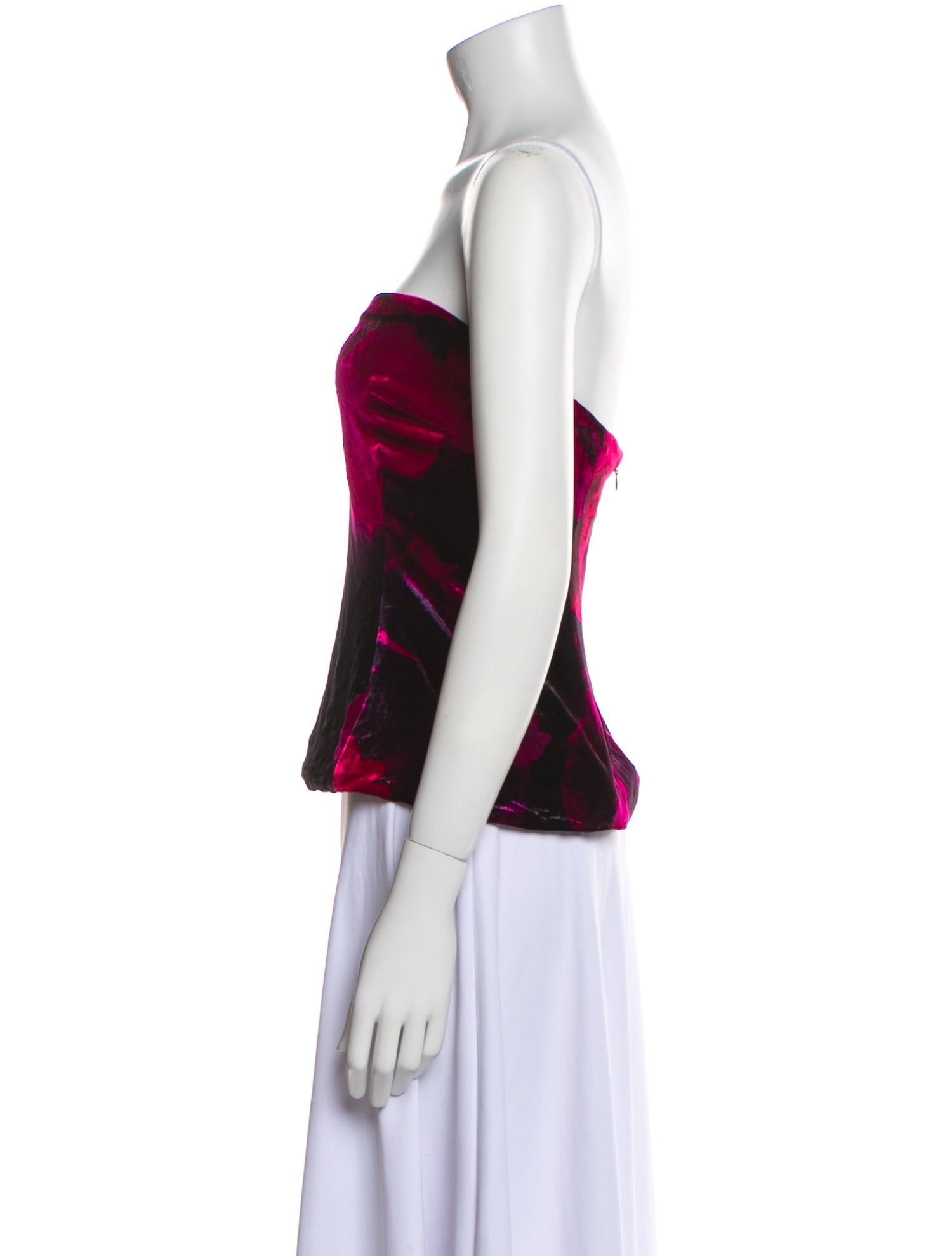 Retrofête Printed Strapless Crop Top