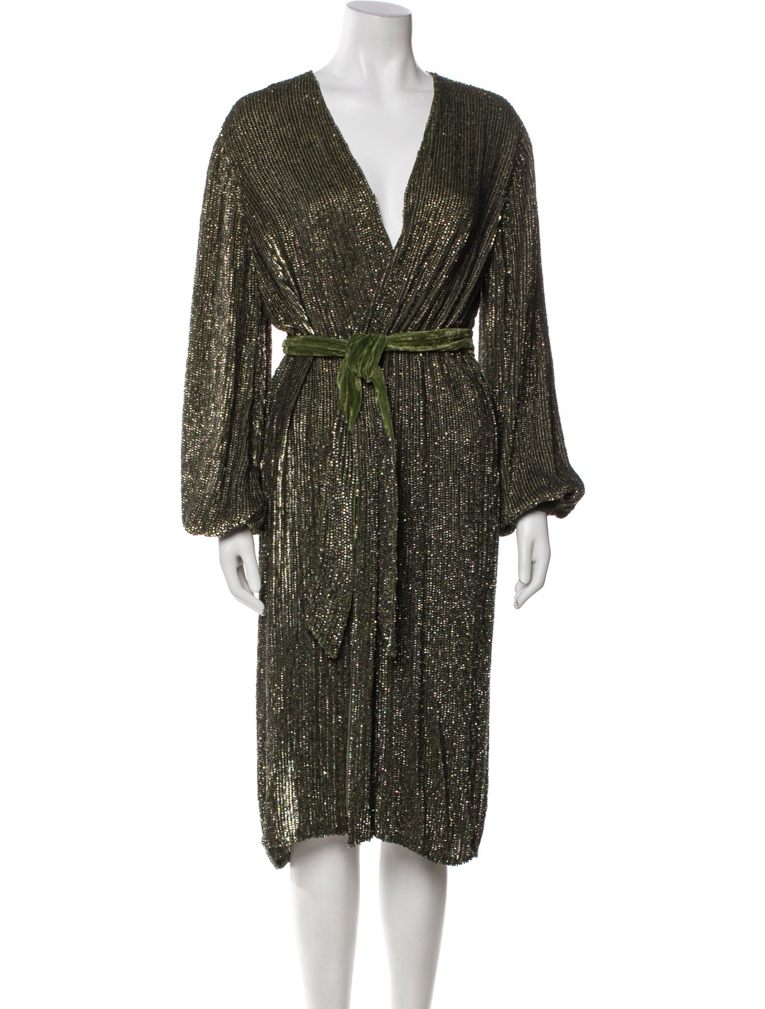 Retrofête V-Neck Knee-Length Dress