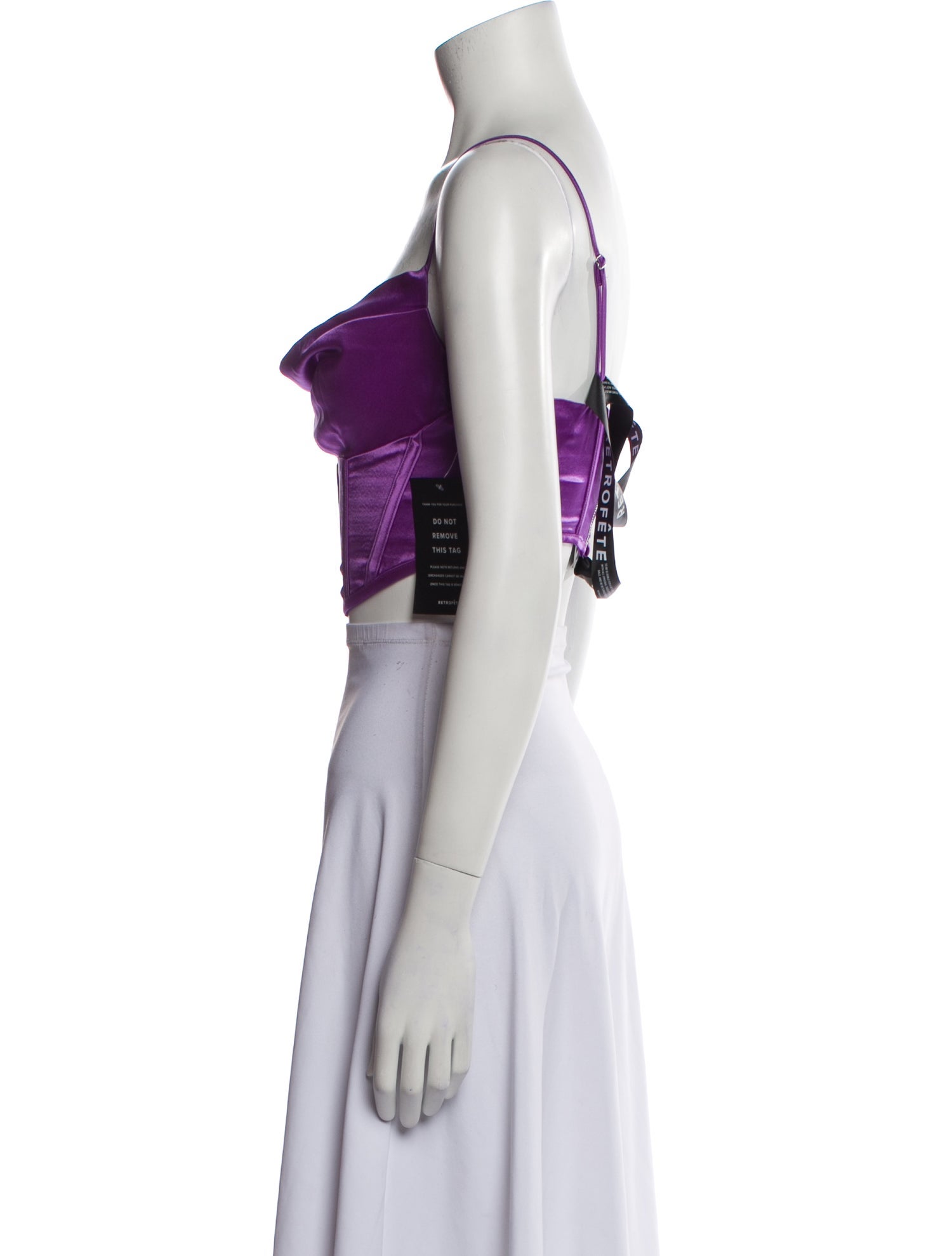 Retrofête Satin Square Neckline Crop Top w/ Tags