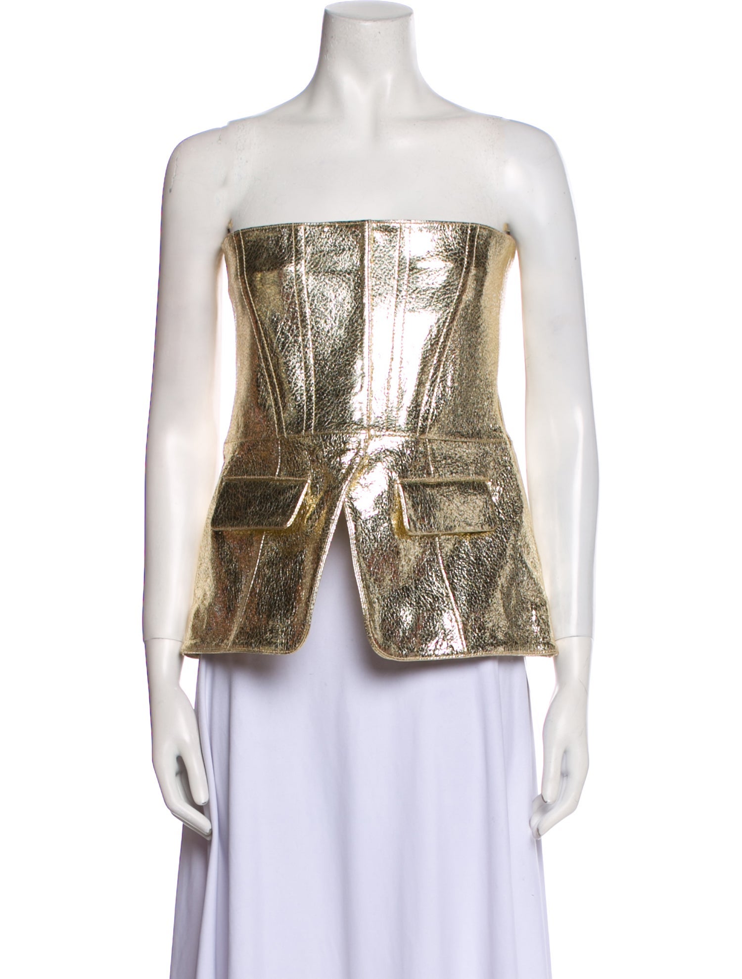 Retrofête Leather Strapless Top