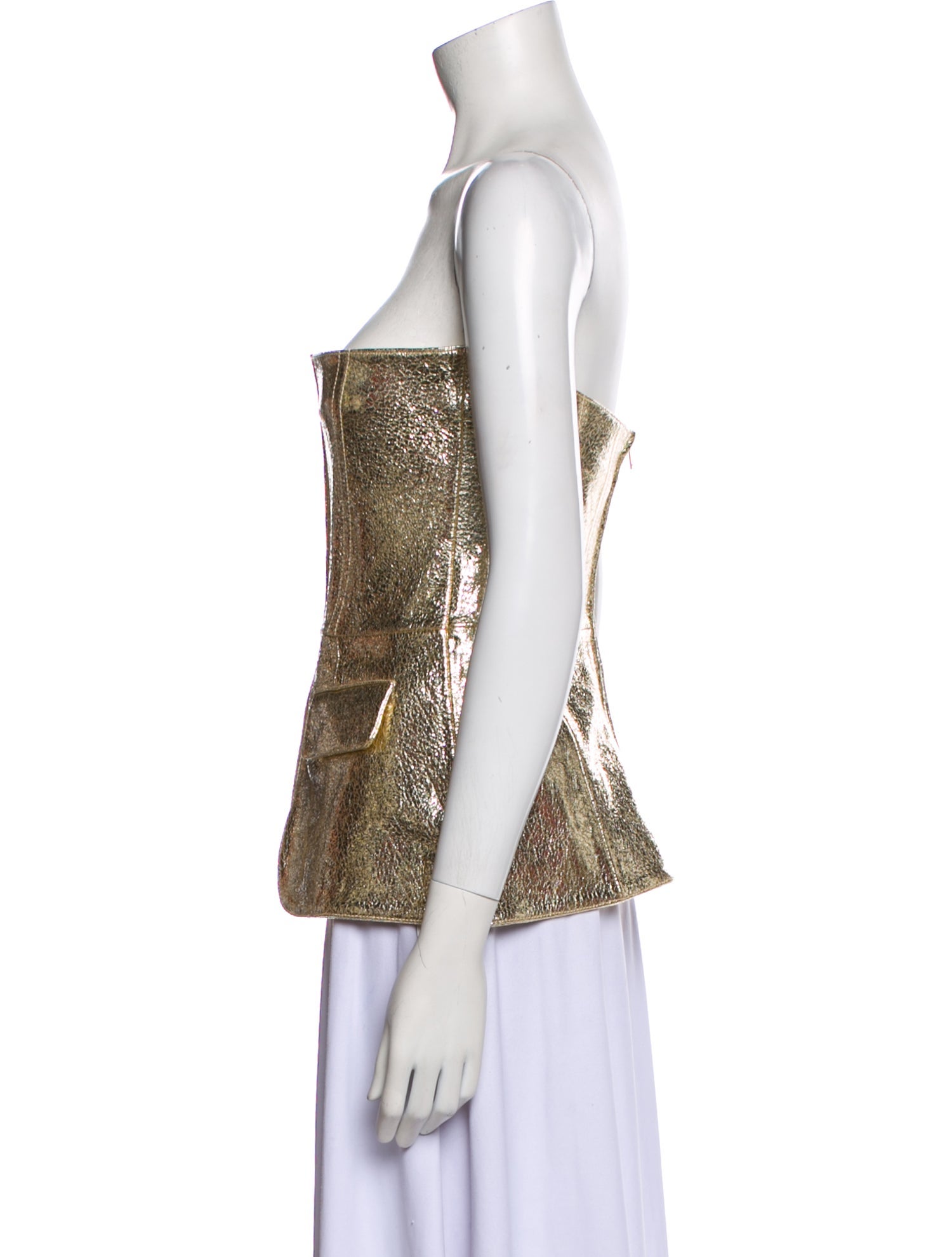 Retrofête Leather Strapless Top