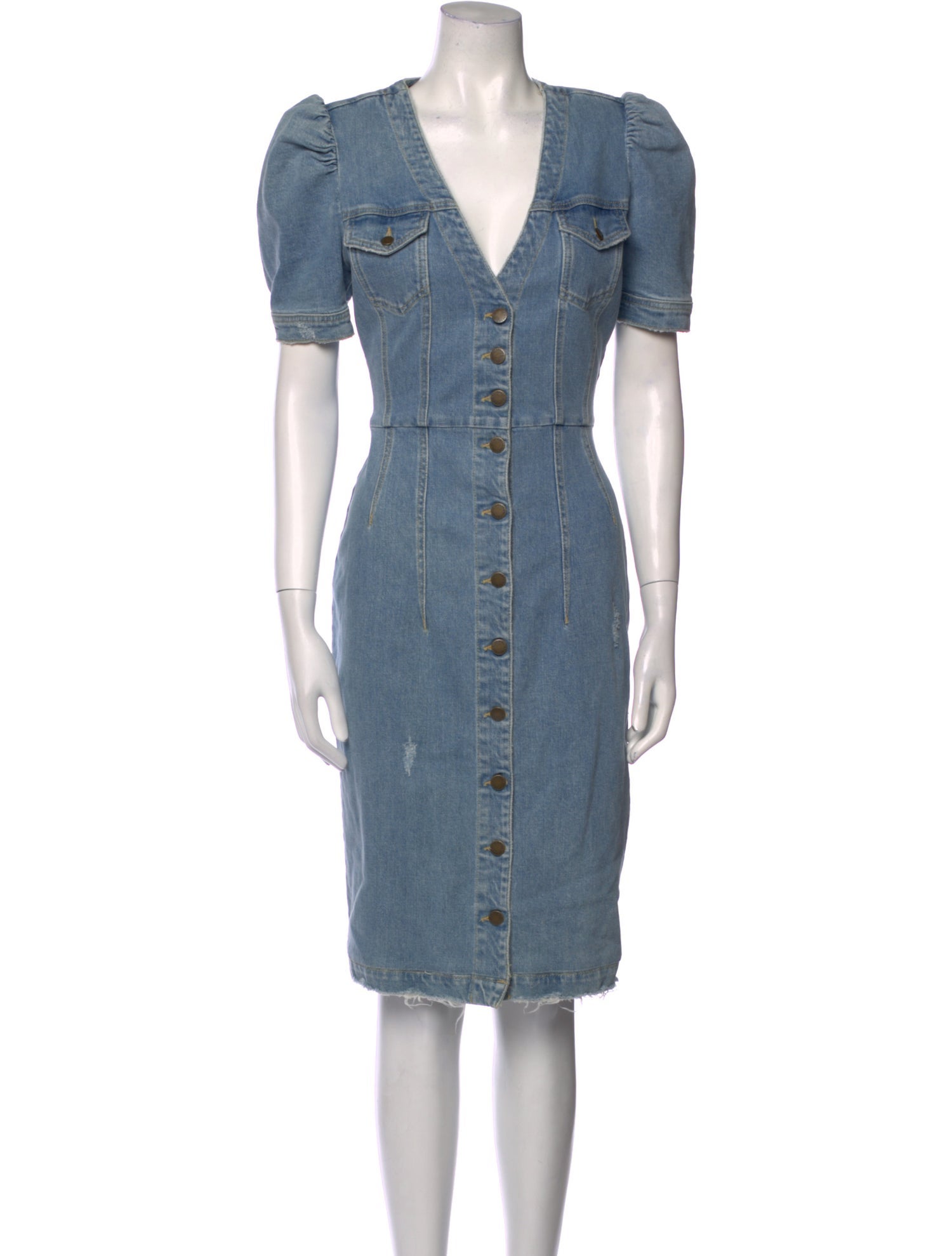 Retrofête V-Neck Knee-Length Dress