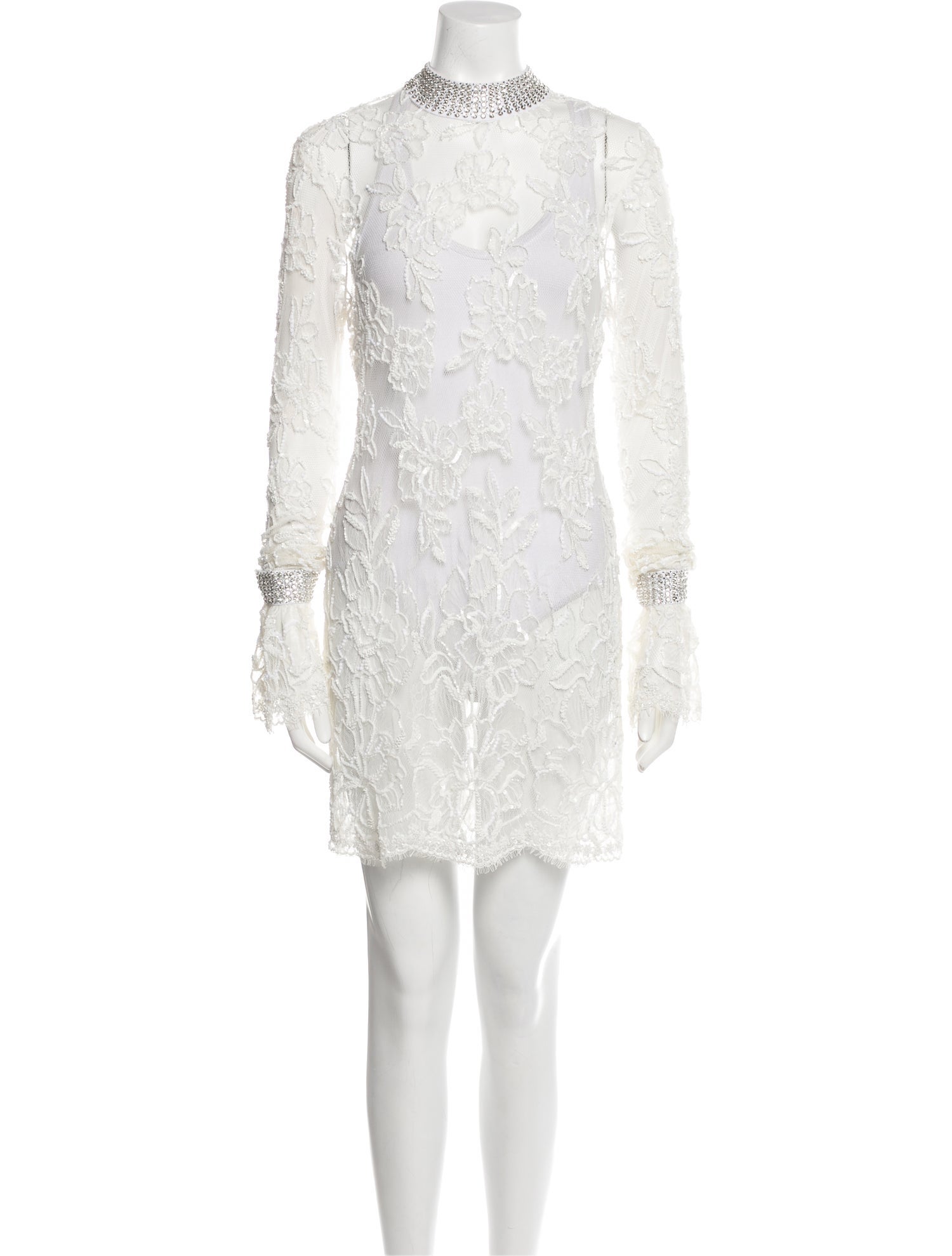 Retrofête Lace Pattern Mini Dress