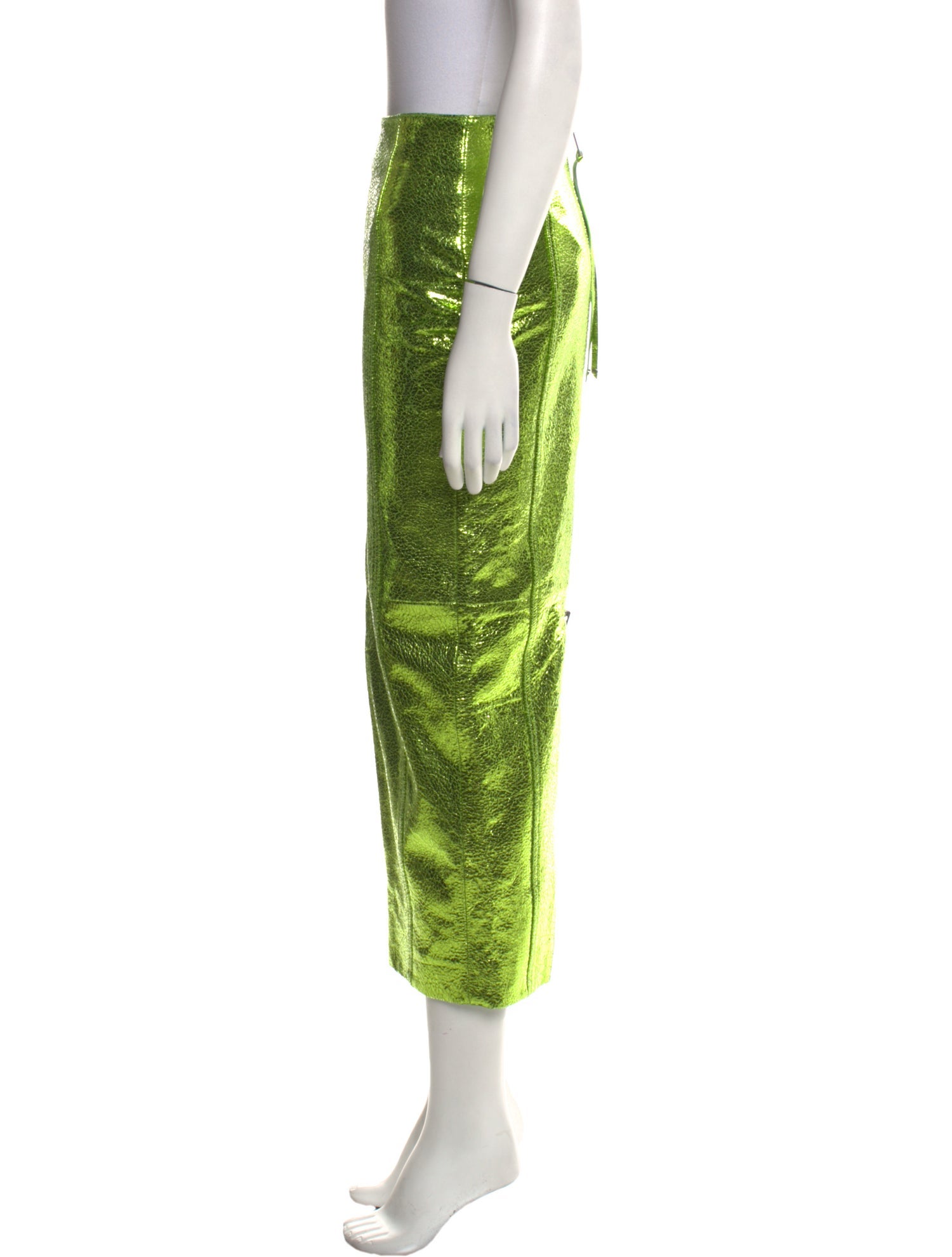 Retrofête Leather Midi Length Skirt