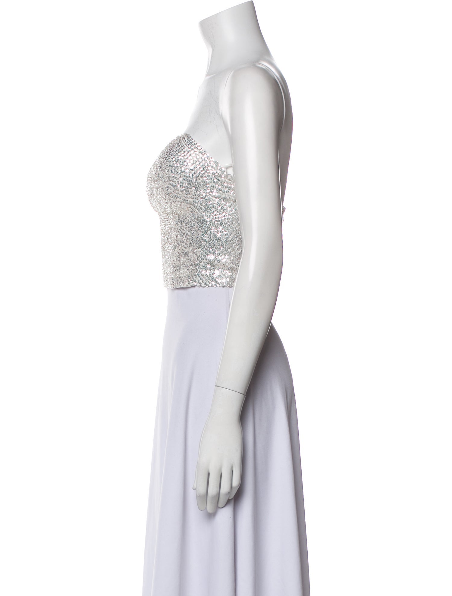 Retrofête Lace Pattern Strapless Crop Top