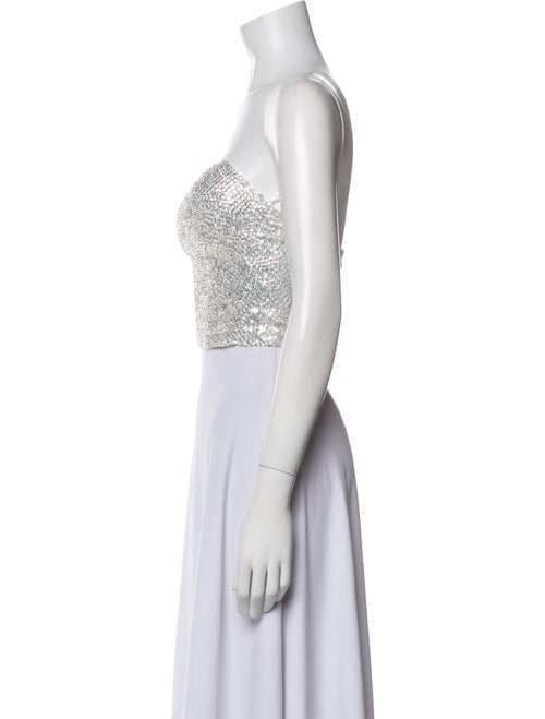 Retrofête Lace Pattern Strapless Crop Top